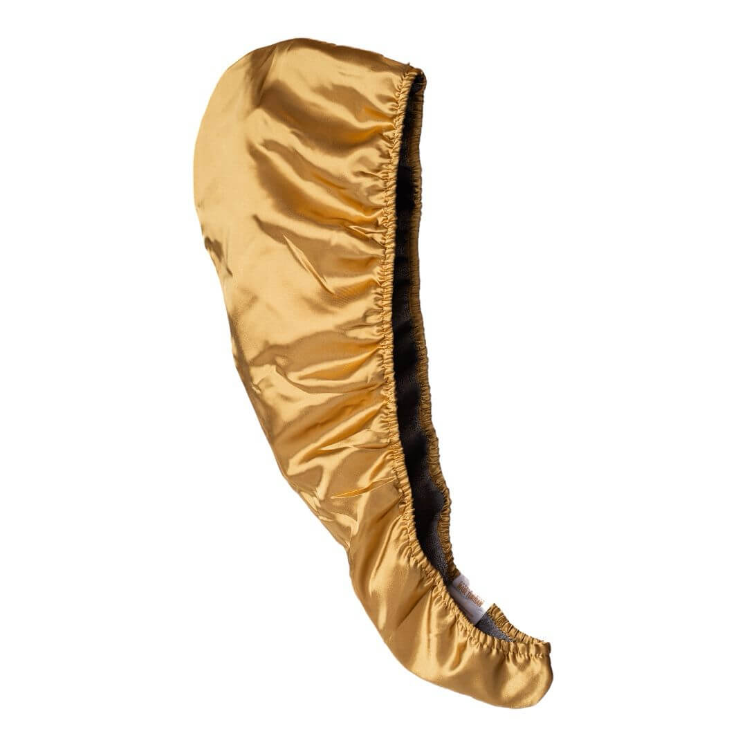 Be in Love Hair Towel- Gold Satin Exterior