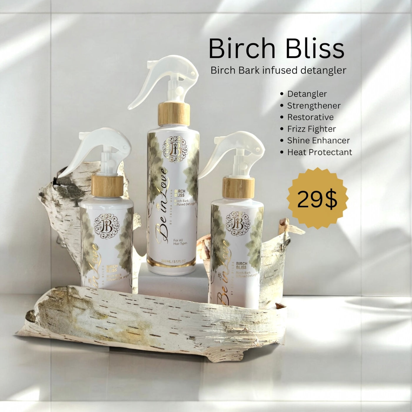 Birch Bliss Hair Detangler for all hair types